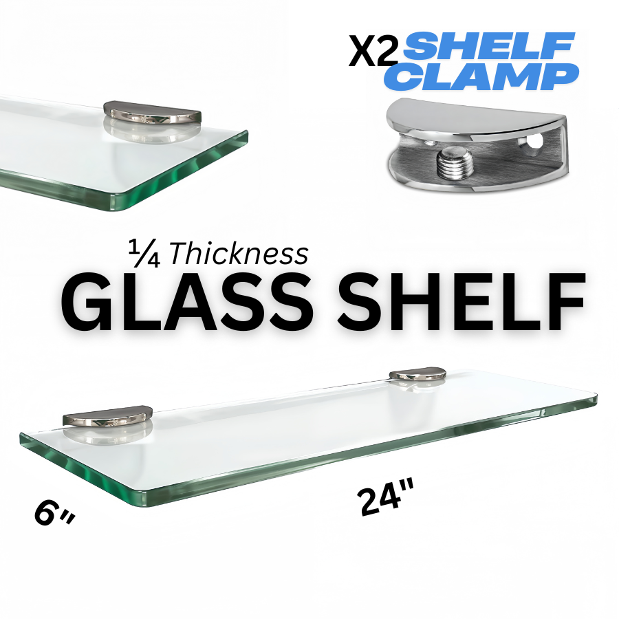 Glass Shelve Quarter Inch 6" x 24"